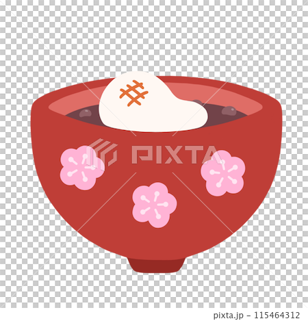 Oshiruko (sweet red bean soup) and mochi (rice cakes) 115464312