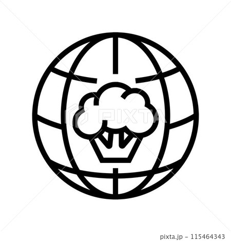 cancer world day line icon vector illustration 115464343