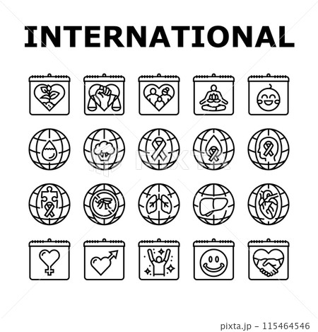 international day holidays icons set vector international day holidays icons set vector 115464546
