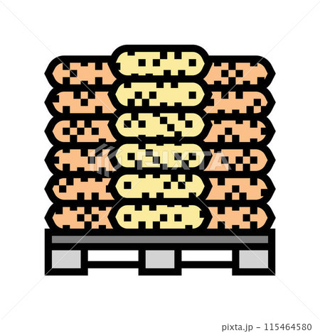 packaging wood pellets color icon vector illustration 115464580