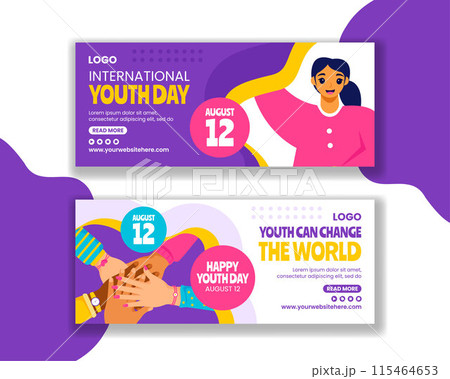 Youth Day Horizontal Banner Flat Cartoon Hand Drawn Templates Background Illustration Youth Day Horizontal Banner Flat Cartoon Hand Drawn Templates Background Illustration 115464653
