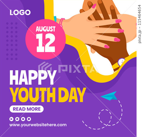 Youth Day Social Media Illustration Flat Cartoon Hand Drawn Templates Background Youth Day Social Media Illustration Flat Cartoon Hand Drawn Templates Background 115464654