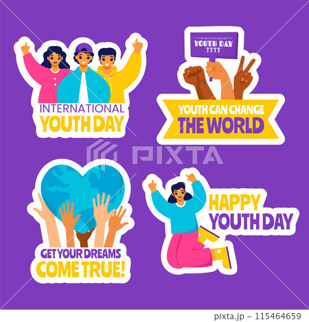 Youth Day Label Flat Cartoon Hand Drawn Templates Background Illustration Youth Day Label Flat Cartoon Hand Drawn Templates Background Illustration 115464659