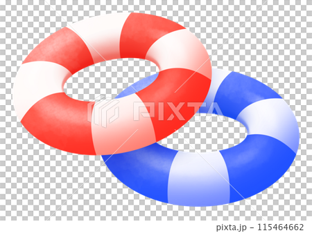 紅色和藍色漂浮物重疊的插圖 紅色和藍色漂浮物重疊的插圖 115464662