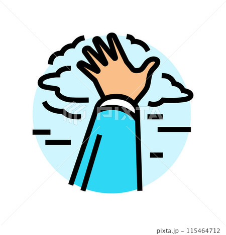 hand reaching sky progress color icon vector illustration 115464712