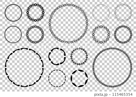 A set of retro Japanese-style labels with rice, wheat and rice motifs. Transparent background. 115465354