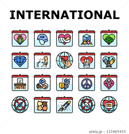 international holiday day icons set vector 115465433