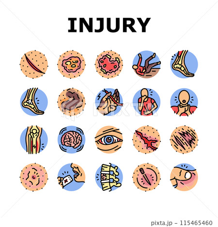 household injury accident human icons set vector household injury accident human icons set vector 115465460