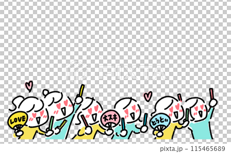 演唱會現場女粉絲興奮地拿著筆燈和粉絲 115465689