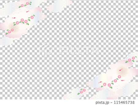 背景素材-和柄朝顔2022-28ベク 115465738