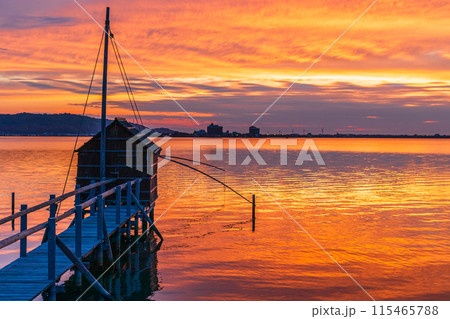 夕暮れの東郷湖 115465788