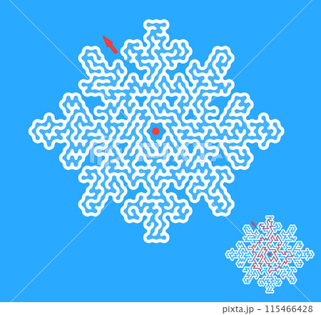 Escape from the snowflake maze game. Medium...のイラスト素材 [115466428] - PIXTA