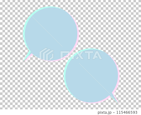 插畫素材:色移圓形語音氣泡藍色/粉紅色 插畫素材:色移圓形語音氣泡藍色/粉紅色 115466593