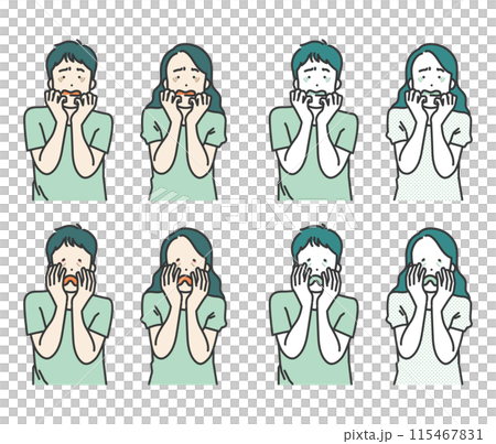 scared woman and man vector illustration 115467831