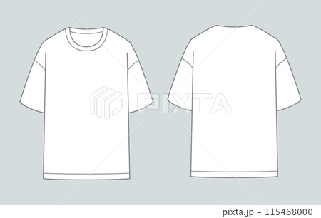 Simple t shirts line templates. Front and back view. Vector illustration Simple t shirts line templates. Front and back view. Vector illustration 115468000