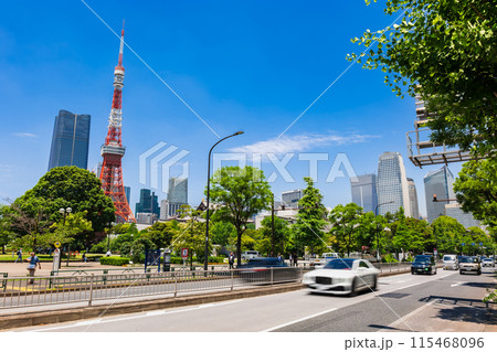 東京タワーと都市風景 東京タワーと都市風景 115468096