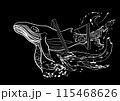 abstract white whale on black 115468626