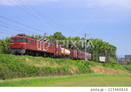 ED76-1017号機牽引の貨物列車(鹿児島本線1063レ)_2024/5/20撮影 115468818