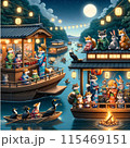 満月の夜の船遊び 115469151
