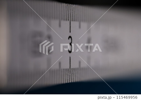 Ruler in macro, centimeters, white ruler 115469956