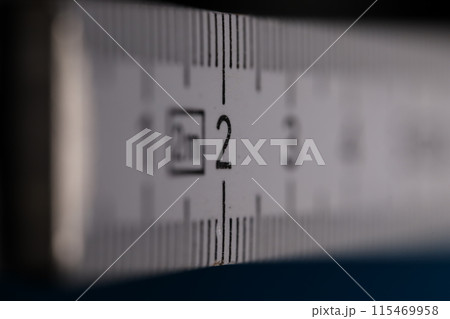 Ruler in macro, centimeters, white ruler Ruler in macro, centimeters, white ruler 115469958