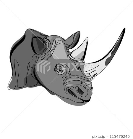 Rhino animal from Africa. African wildlife and nature. Isolated flat vector illustration Rhino animal from Africa. African wildlife and nature. Isolated flat vector illustration 115470240