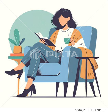 本を読む人 115470500