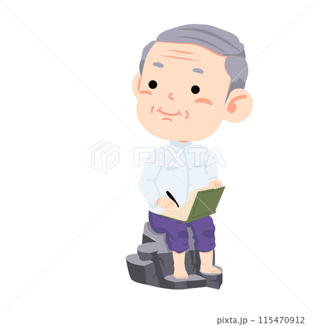 Old thai poet cartoon character 115470912