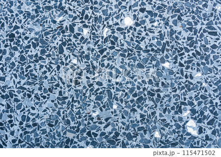 Top view of blue terrazzo floor pattern background. Top view of blue terrazzo floor pattern background. 115471502