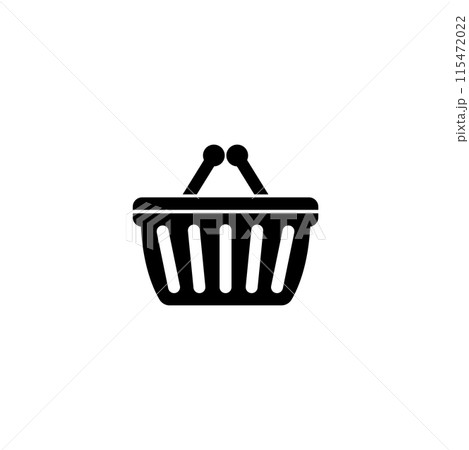 Modern, simple, and elegant black shopping basket icon, perfect for various digital platforms 115472022