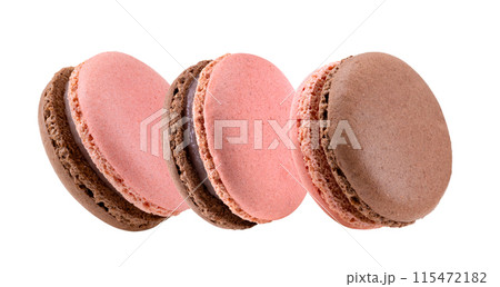 Macarons isolated on white background 115472182