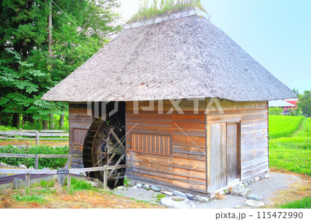 東北・遠野・観光ポスターの農村イメージで有名になった山口の水車、遠野の風景・岩手県遠野市(2) 115472990
