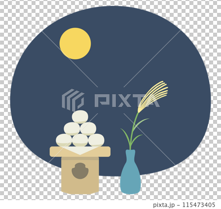 簡單的賞月插畫素材 115473405