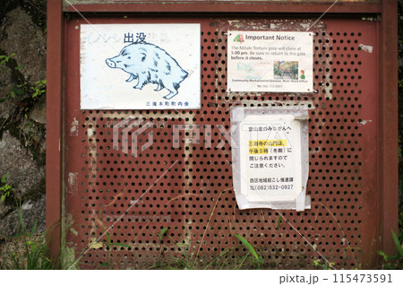 イノシシ注意 イノシシ注意 115473591