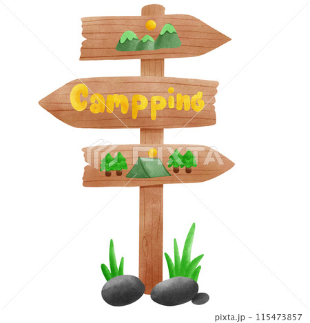a wooden sign with a sign 115473857