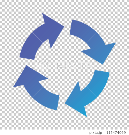 Simple arrow icon gradient blue light blue illustration material 115474069