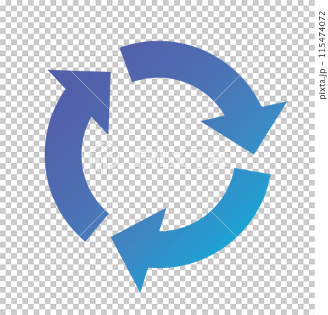 Simple arrow icon gradient blue light blue illustration material 115474072