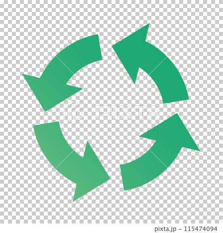 Simple arrow icon gradient green yellow green illustration material 115474094