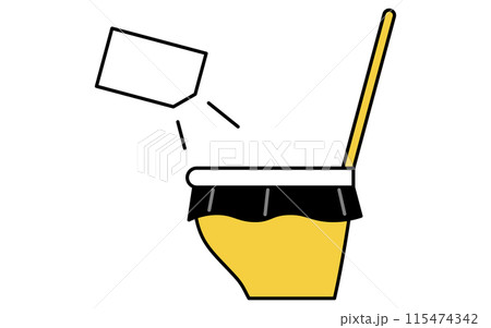 防災グッズ、簡易トイレのシンプルな線画アイコン 115474342