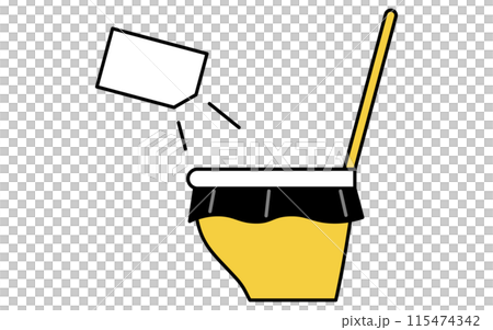 防災グッズ、簡易トイレのシンプルな線画アイコン 115474342