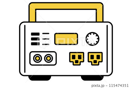 防災グッズ、非常用バッテリーのシンプルな線画アイコン 防災グッズ、非常用バッテリーのシンプルな線画アイコン 115474351