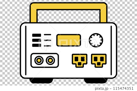 防災グッズ、非常用バッテリーのシンプルな線画アイコン 防災グッズ、非常用バッテリーのシンプルな線画アイコン 115474351