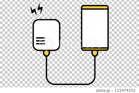 Simple line icon of disaster prevention goods, smartphone charging mobile battery Simple line icon of disaster prevention goods, smartphone charging mobile battery 115474352