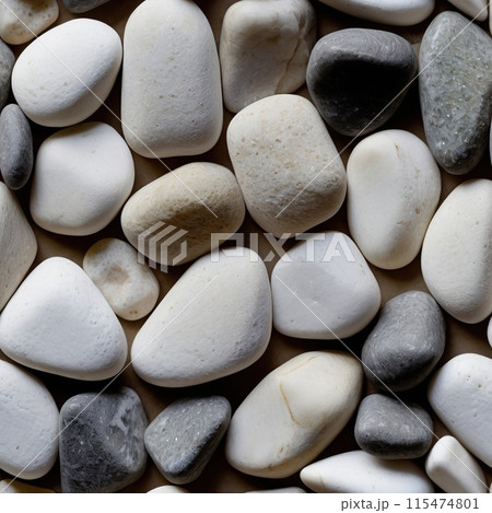 Seamless grey, black and white pebble pattern or tileriver stone background Seamless grey, black and white pebble pattern or tileriver stone background 115474801