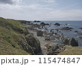 秋田県 入道崎の断崖と海 115474847