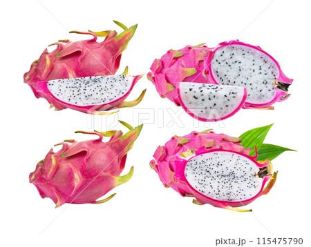 Dragon Fruit isolated on white background Dragon Fruit isolated on white background 115475790