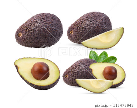 Avocado isolated in white background 115475945