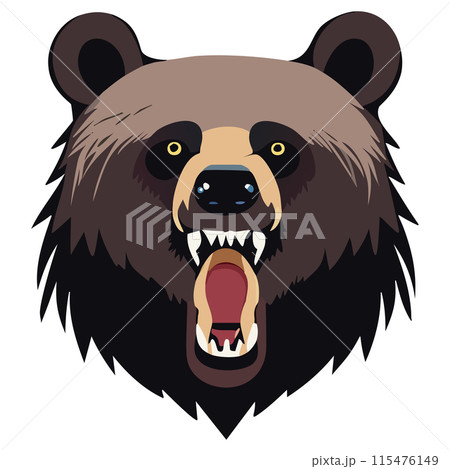 威嚇して攻撃的な熊 威嚇して攻撃的な熊 115476149