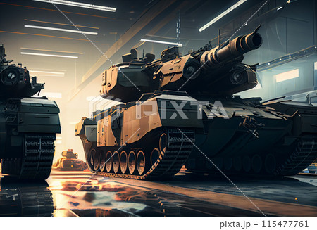 Military Factory weapon Battle tanks Warehouse mode 115477761