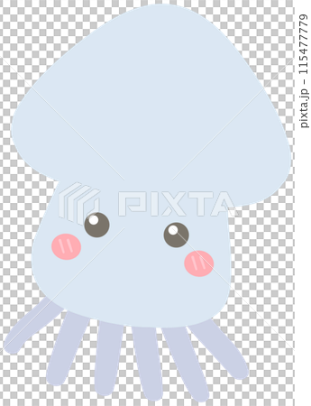 Cute Sea Animal in Children Style Cartoon illustration squid Cute Sea Animal in Children Style Cartoon illustration squid 115477779